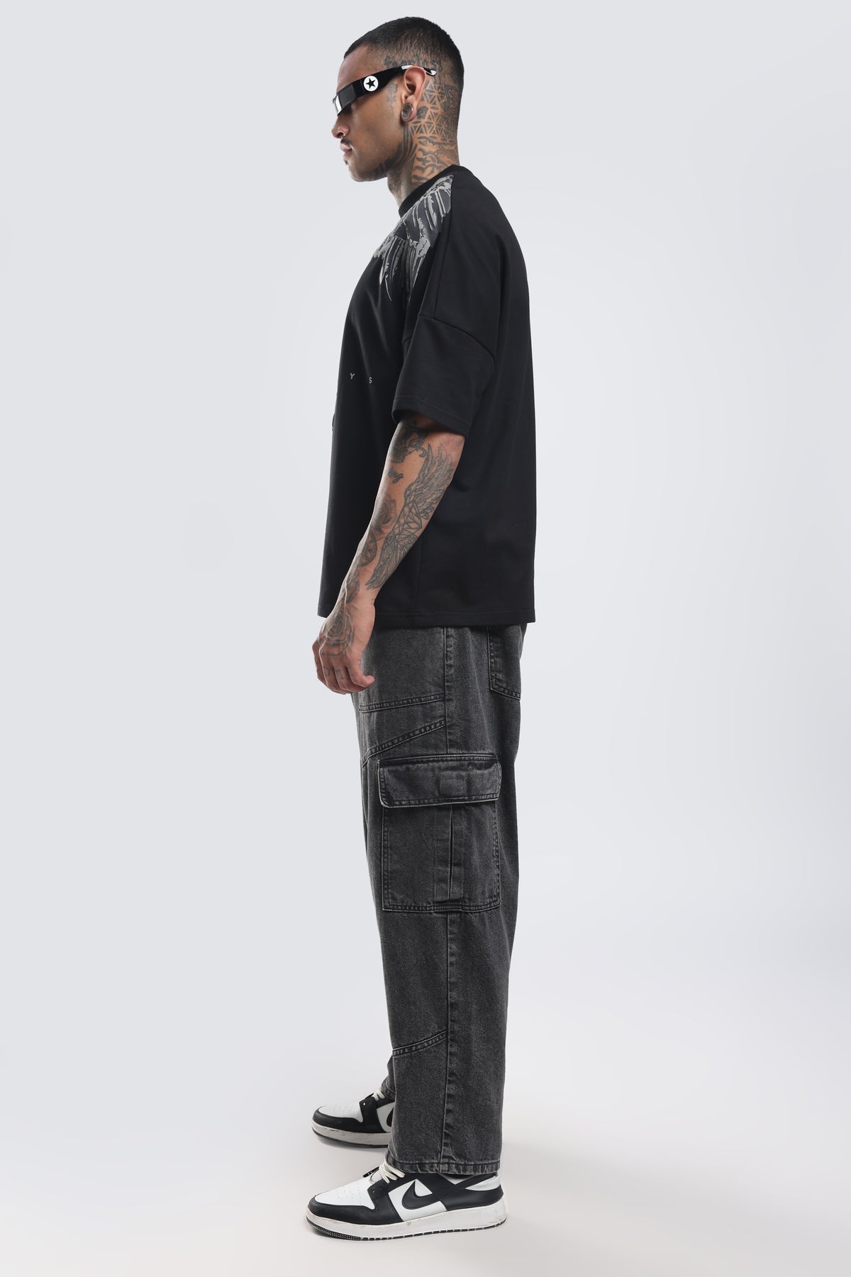 STREAK BLACK OVERSIZED T-SHIRT