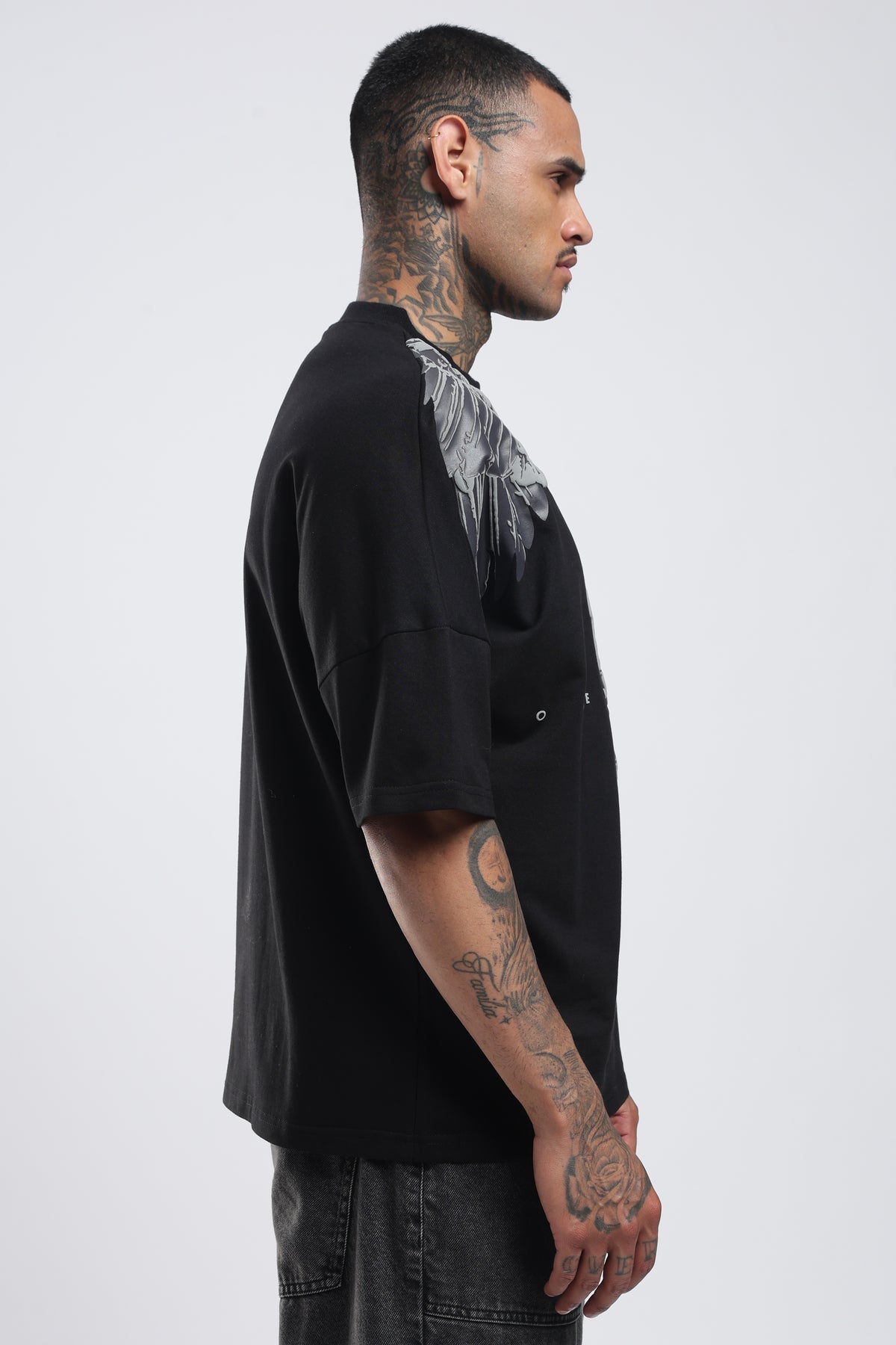 STREAK BLACK OVERSIZED T-SHIRT