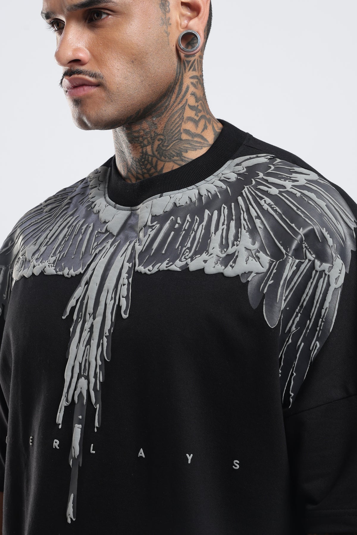 STREAK BLACK OVERSIZED T-SHIRT