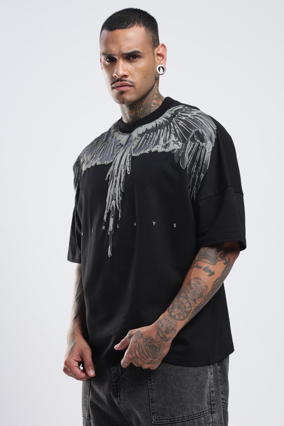 STREAK BLACK OVERSIZED T-SHIRT