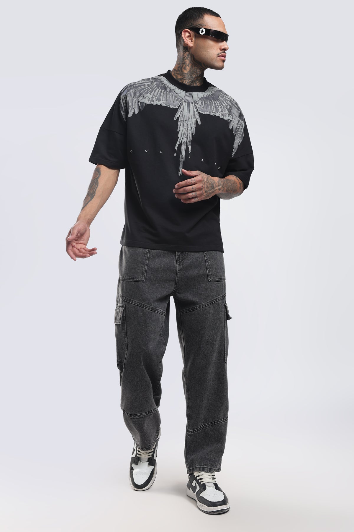 STREAK BLACK OVERSIZED T-SHIRT