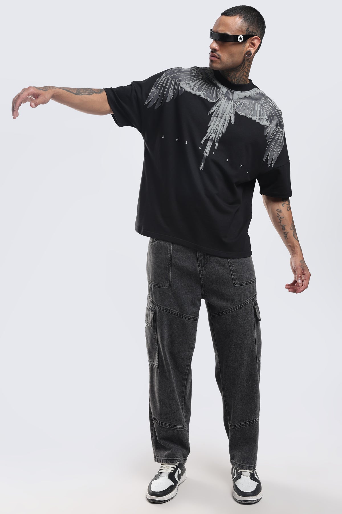 STREAK BLACK OVERSIZED T-SHIRT